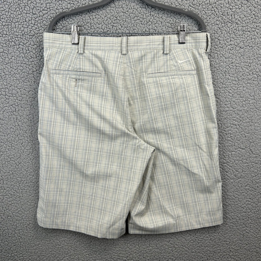 NIKE GOLF Shorts Men's Beige Plaid Size 34 FITDRY Stretch Performance - Picture 5 of 10